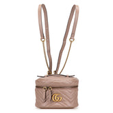 グッチ GGマーモント キルティング リュック バックパック 598594 ベージュ レザー レディース GUCCI 【中古】